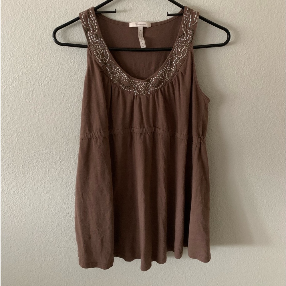 Old Navy Brown Embroidered Maternity Blouse